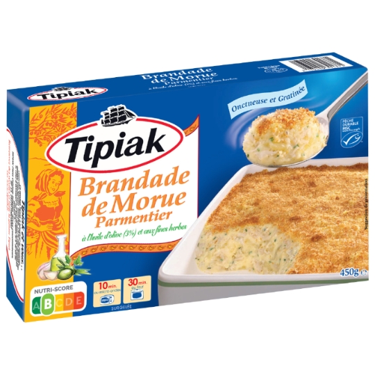 Plat cuisiné brandade de morue parmentier TIPIAK