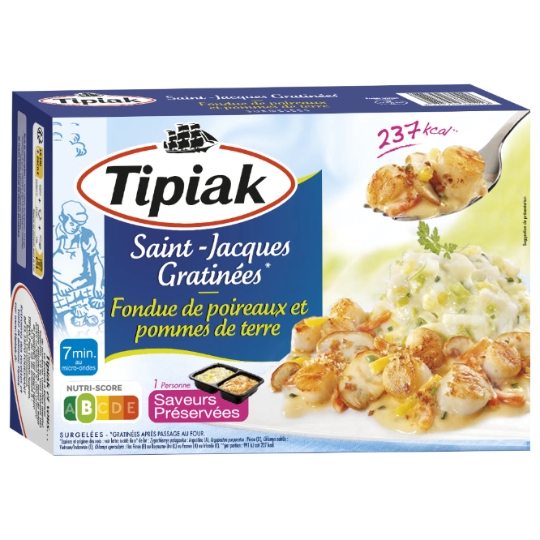 Plat cuisiné St Jacques poireaux TIPIAK