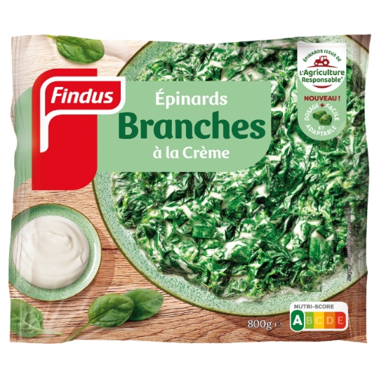 Épinards en branches à la crème fraîche  FINDUS