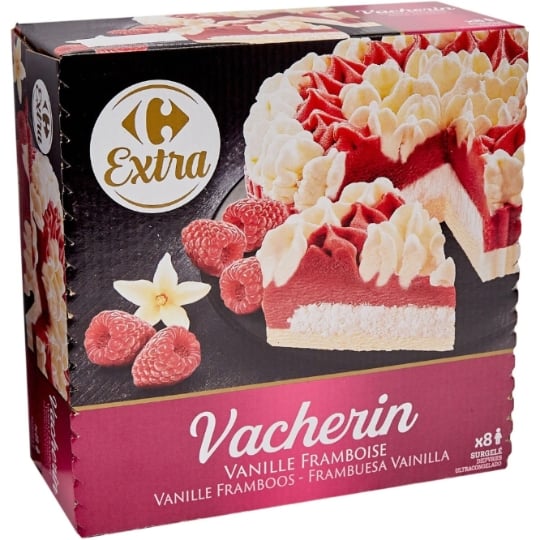 Dessert Glacé Vacherin Vanille Framboise CARREFOUR EXTRA