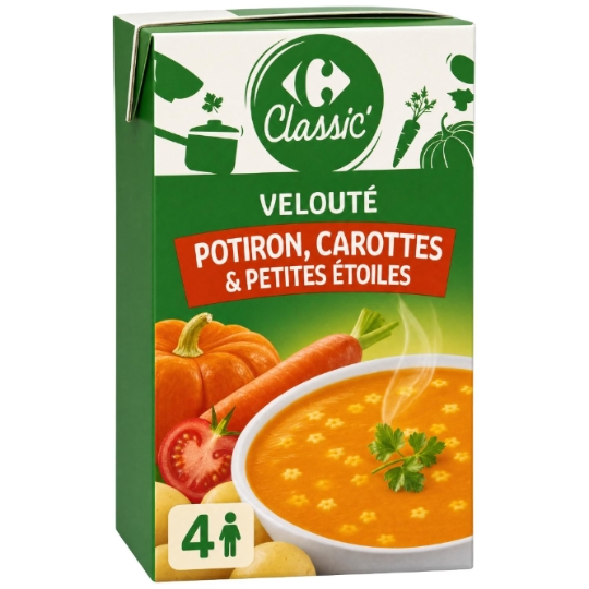 Soupe Velouté Potiron Carotte CARREFOUR CLASSIC'