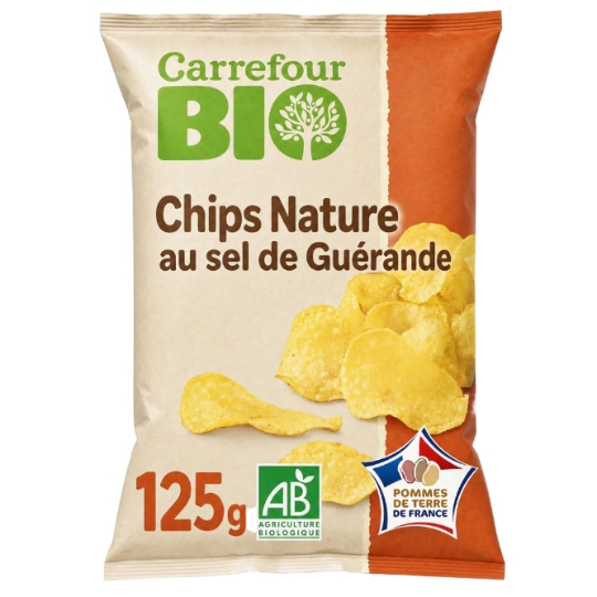 Chips nature au sel de Guérande Bio  nature au sel de Guérande Bio CARREFOUR BIO