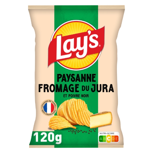 Chips Saveur Fromage du Jura et Poivre Noir Paysanne LAY'S
