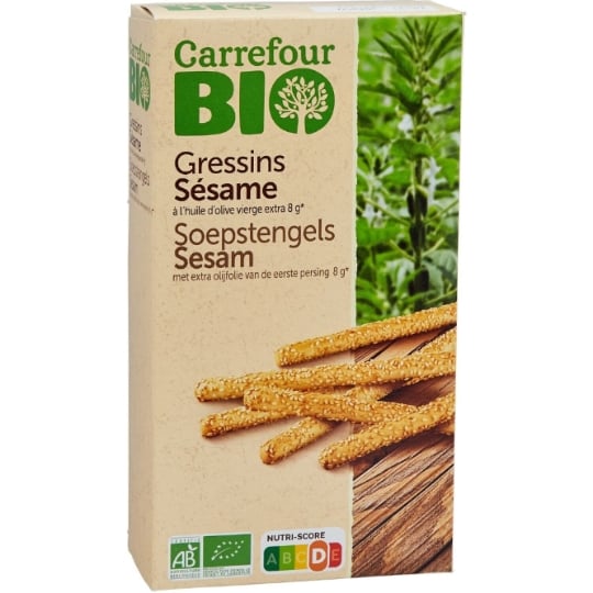 Gressins Sésame et Huile d'Olive Bio CARREFOUR BIO