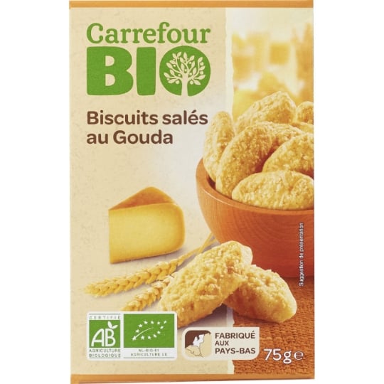 Biscuits apéritifs  au gouda Bio CARREFOUR BIO