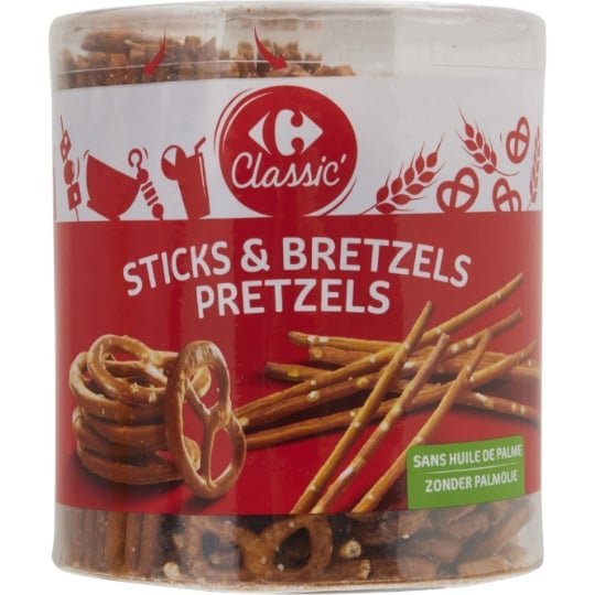 Biscuits Apéritifs Bretzels et Sticks CARREFOUR CLASSIC'