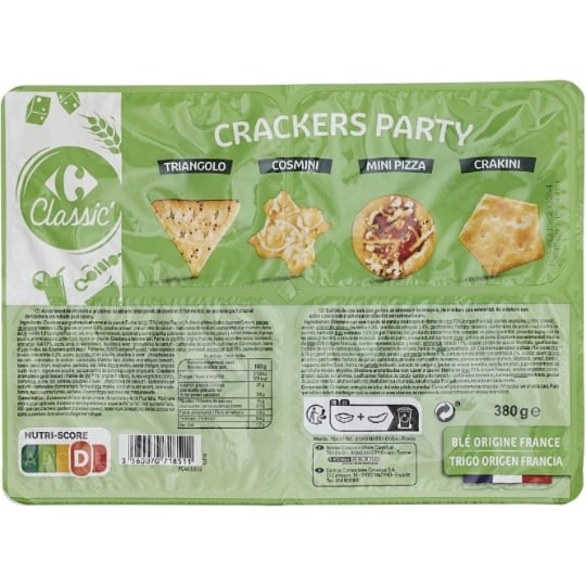 Biscuits Apéritifs Assortiment Crackers CARREFOUR CLASSIC'