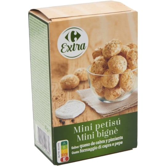 Biscuits apéritif mini choux chèvre/poivre CARREFOUR EXTRA