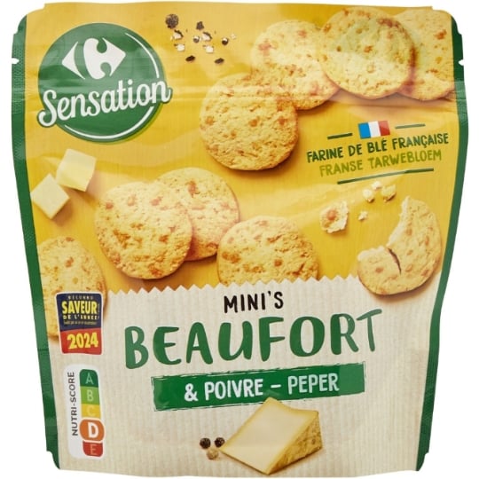 Biscuits apéritif beaufort & poivre CARREFOUR SENSATION