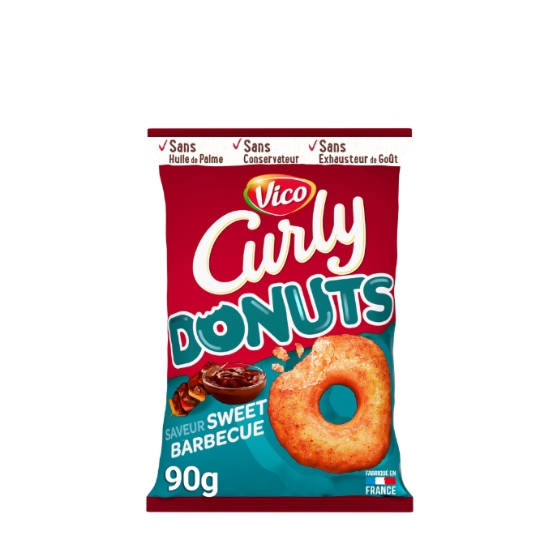 Biscuits Apéritifs Donuts Soufflés Cacahuète Saveur Barbecue CURLY