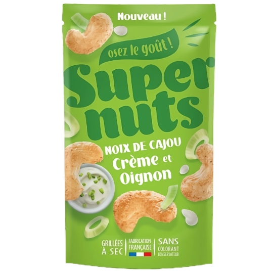 Noix de Cajou Crème et Oignon Grillées à sec SUPERNUTS