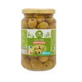 Olives vertes dénoyautées réduites en sel CARREFOUR CLASSIC'