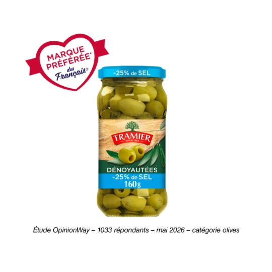 Olives Vertes Dénoyautées Réduit en Sel TRAMIER