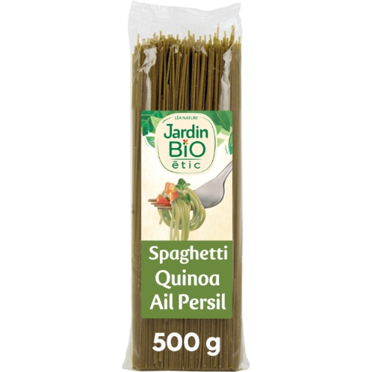 Pâtes spaghetti colorées quinoa persil ail Bio JARDIN BIO ETIC