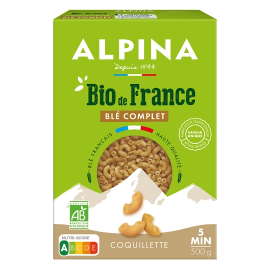 Pâtes Coquillette Blé Complet Bio ALPINA