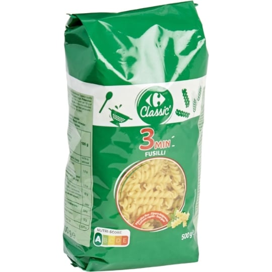 Pâtes fusilli cuisson rapide CARREFOUR CLASSIC'