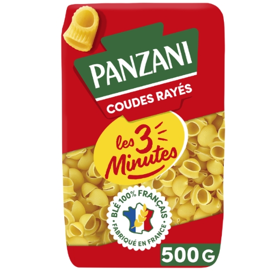 Pâtes coudes rayés les 3 minutes PANZANI
