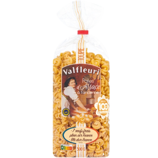 Pâtes toupies alsace VALFLEURI