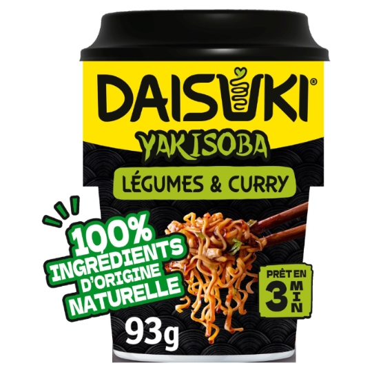 Nouilles Instantanées Yakisoba Saveur Légumes Curry DAISUKI