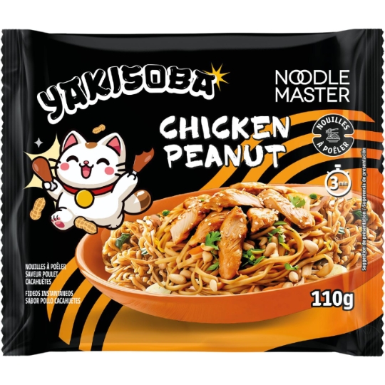 Nouilles Yakisoba Saveur Poulet Cacahuètes à Poêler NOODLE MASTER