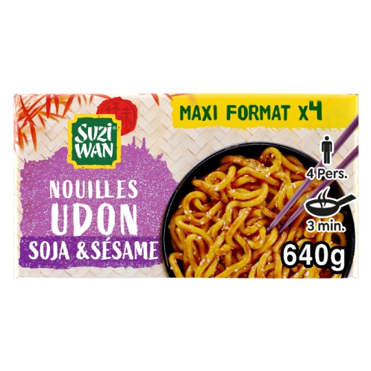 Nouilles Udon Soja & Sésame pour 4 Personnes Prêt en 3 minutes SUZI WAN