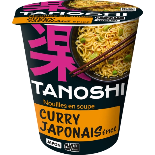 Nouilles Instantanées Saveur Curry Japonais Epicé TANOSHI