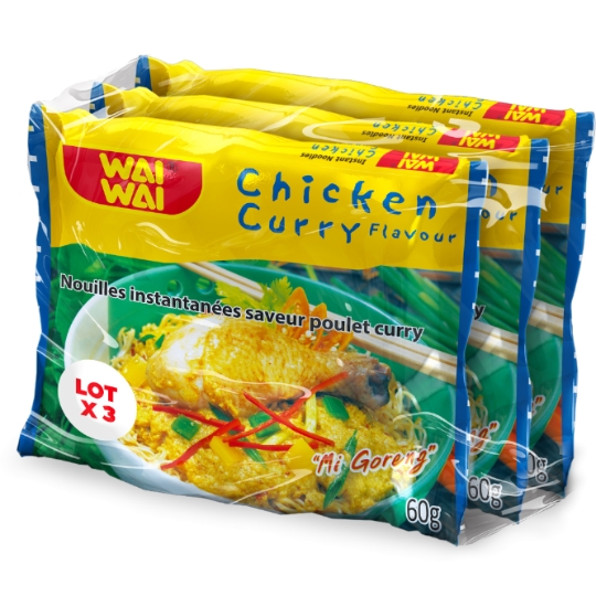 Nouilles Instantanées Saveur Poulet Curry WAI WAI