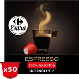 Café Capsules Compatibles Nespresso Espresso 100% Arabica Intensité 7 CARREFOUR EXTRA