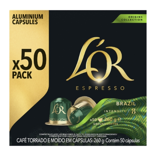 Café capsules Espresso Brazil Alumiuim Capsules L'OR