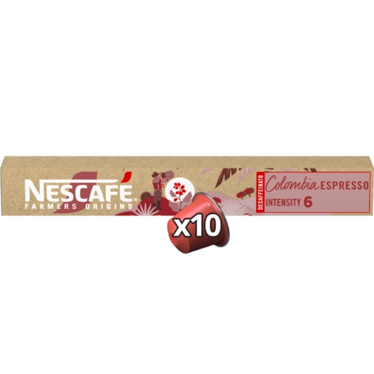Café Capsules Espresso Décaféiné Intensité 6 Colombia Compatible Nespresso NESCAFE FARMERS ORIGINS