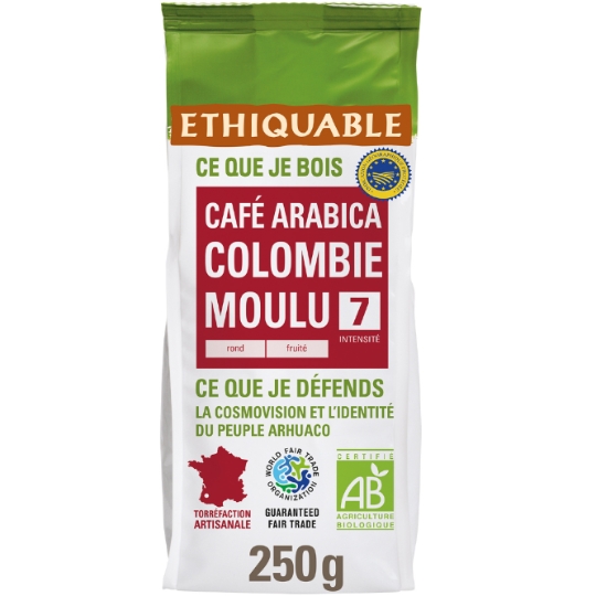 Café Moulu Pur Arabica Colombie Bio ETHIQUABLE