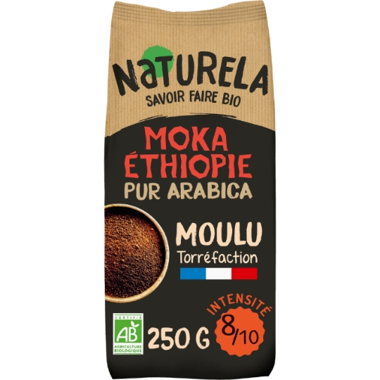 Café Moulu bio Moka Ethiopie Pur arabica NATURELA