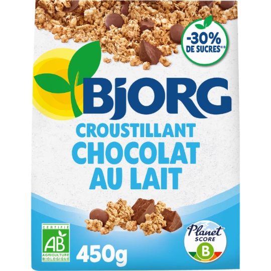 Muesli Croustillant Chocolat au Lait Bio BJORG