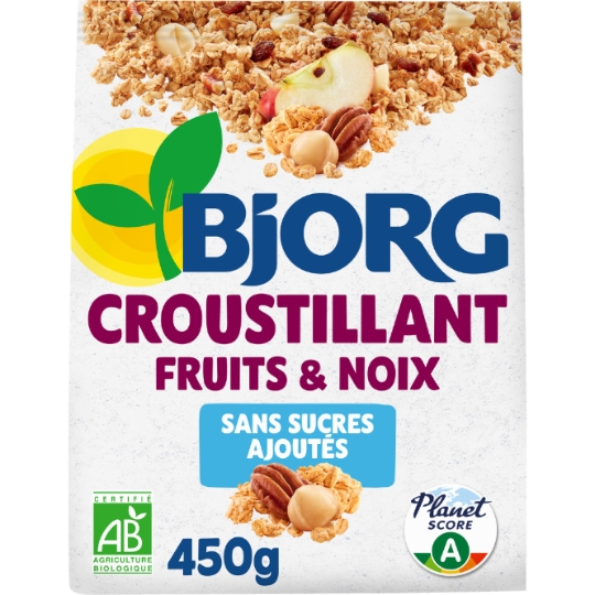 Muesli Croustillant Fruits et Noix Sans Sucres Ajoutés Bio BJORG