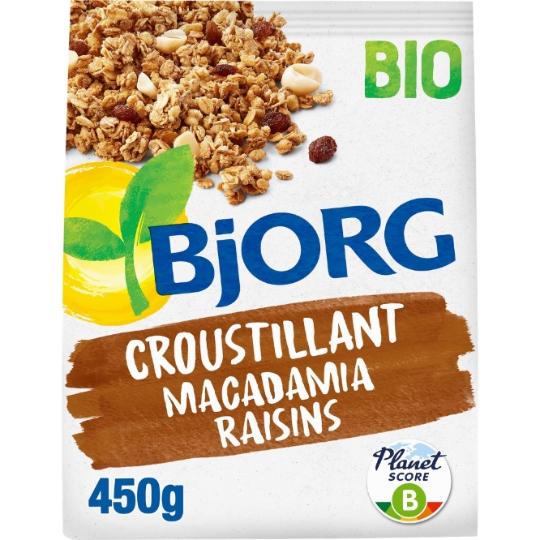 Muesli Croustillant Macadamia et Raisin Bio BJORG