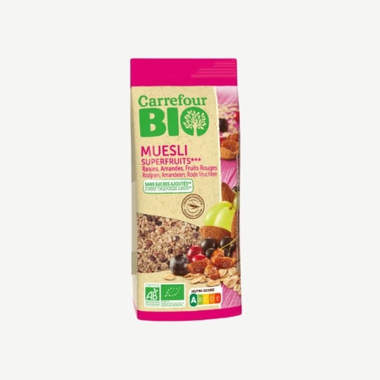 Muesli Raisins, Amandes et Fruits Rouges Bio CARREFOUR BIO