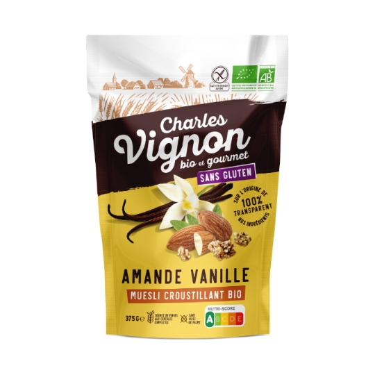 Muesli Croustillant Amande et Vanille Sans Gluten Bio CHARLES VIGNON