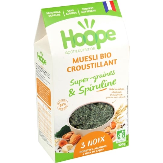 Muesli Croustillant 3 Noix et Spiruline Bio HOOPE