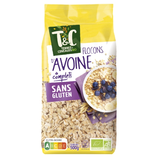Flocons d'Avoine Complets Sans Gluten Bio TERRES & CEREALES BIO