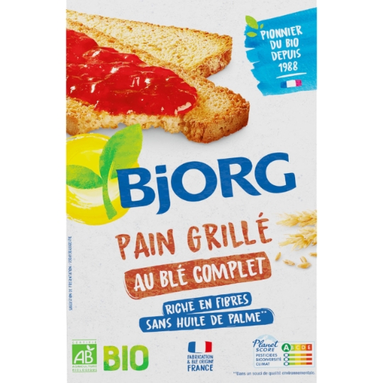 Pain grillé bio Blé complet BJORG