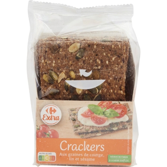 Crackers Graine de Courge Lin Sésame CARREFOUR EXTRA