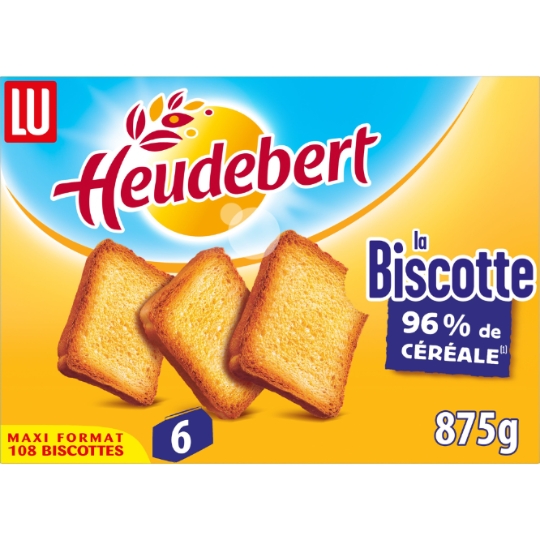 Biscottes 96% de Céréales Heudebert LU