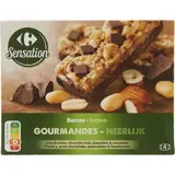 Barres Céréales Gourmande Cacahuète Chocolat Amande Noisette CARREFOUR SENSATION