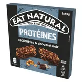 Barres Céréales Protéines Cacahuètes et Chocolat Noir Sans Gluten EAT NATURAL