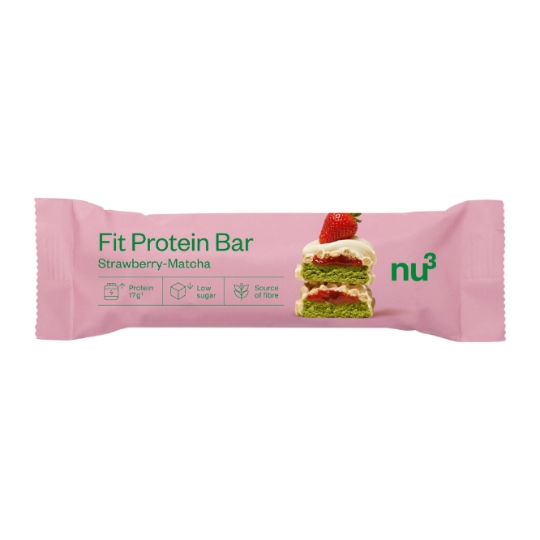 Barre protéinée Chocolat Blanc Fraise Matcha NU3