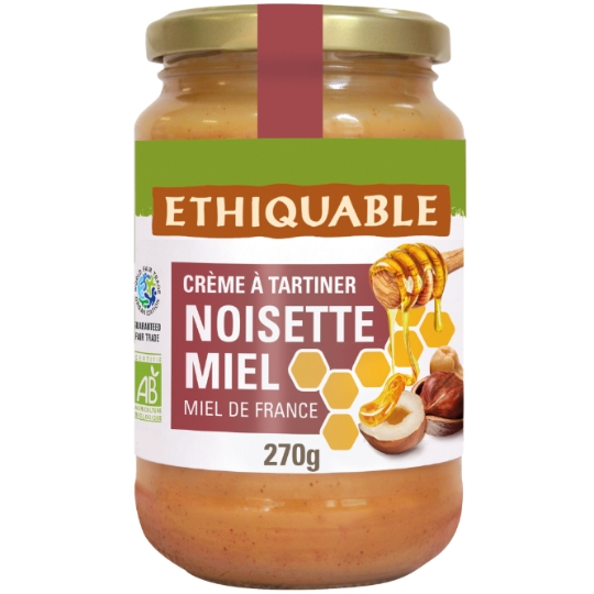 Crème à Tartiner Noisette Miel BIO ETHIQUABLE