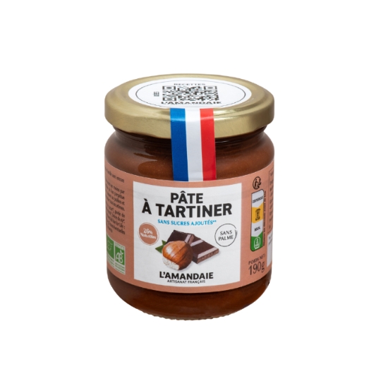Pâte à Tartiner Cacao et Noisettes 26% L'AMANDAIE