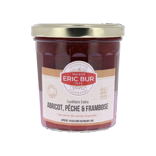 Confiture Extra Abricot Pêches Framboises ERIC BUR