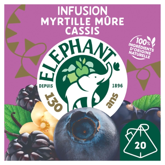 Infusion Myrtille Mûre Cassis Vanille ELEPHANT