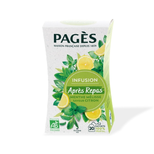 Infusion Citron Mélisse Menthe Après Repas Bio PAGES